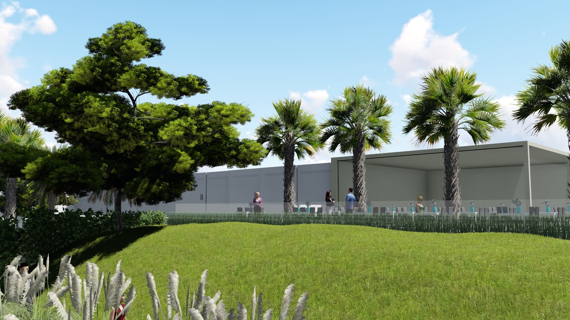 Jardin d'hôtel conçu par Verthème - paysagiste à Tunis
