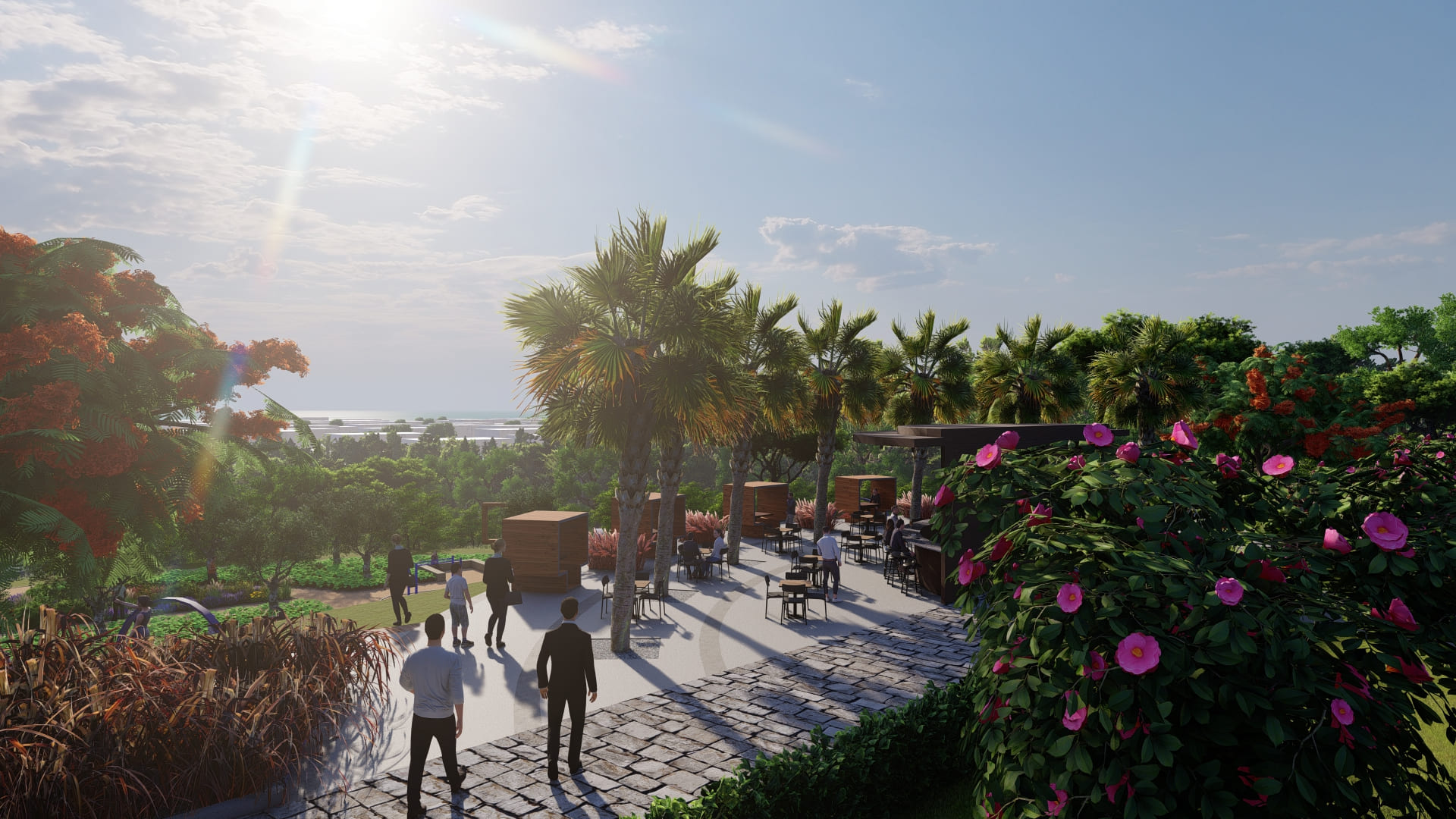 Paysagisme hôtelier en Tunisie - projet réalisé par Verthème