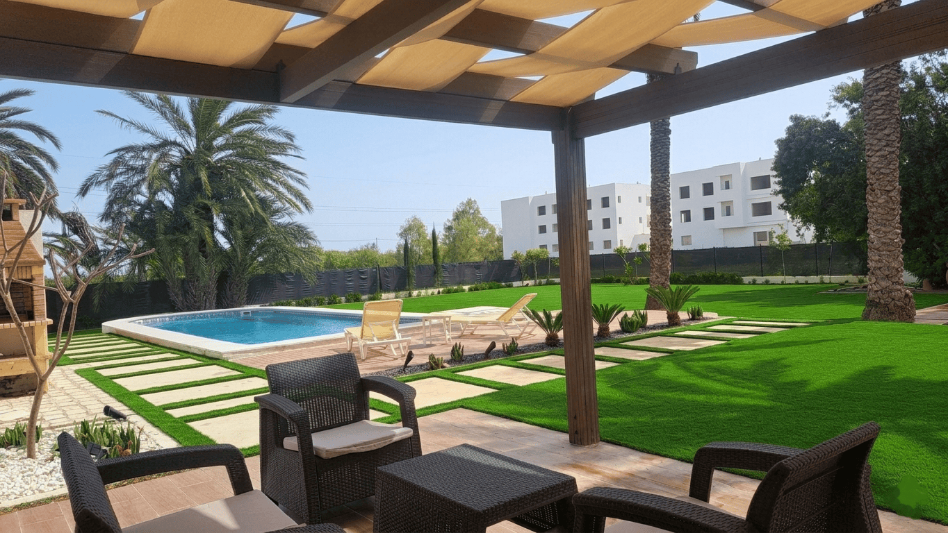 Plan 3D de conception paysagère pour jardin privé - Verthème